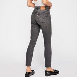 Levi high waisted dark gray jeans